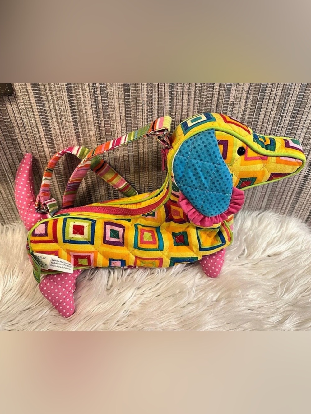 Sassy Pet Sacks Dachshund Dog Purse Handbag Colorful Quilted